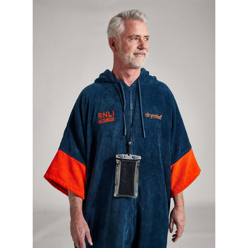 RNLI Dryrobe® Full-Zip Towel Robe, Blue/Orange