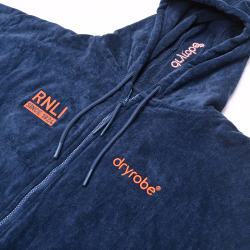 RNLI Dryrobe® Full-Zip Towel Robe, Blue/Orange
