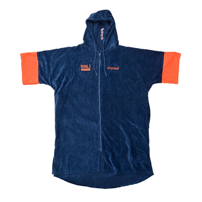 RNLI Dryrobe® Full-Zip Towel Robe, Blue/Orange