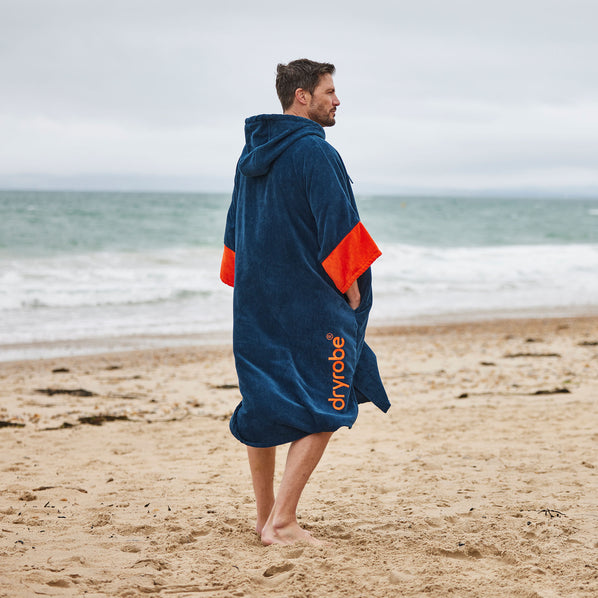 RNLI Dryrobe® Full-Zip Towel Robe, Blue/Orange