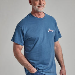 RNLI Embroidered Boat Unisex T-Shirt, Blue