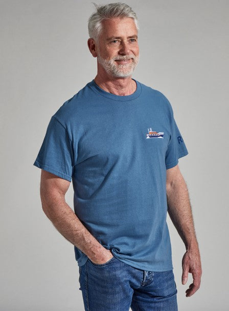 RNLI Embroidered Boat Unisex T-Shirt, Blue