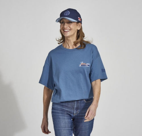 RNLI Embroidered Boat Unisex T-Shirt, Blue