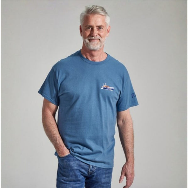 RNLI Embroidered Boat Unisex T-Shirt, Blue