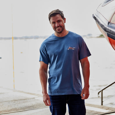 RNLI Embroidered Boat Unisex T-Shirt, Blue