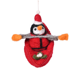 RNLI Felted Penguin in Kayak Decoration