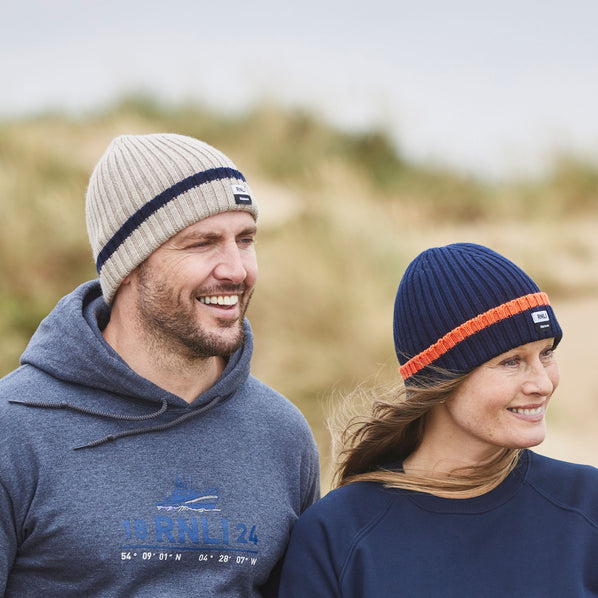 RNLI + Finisterre Tipped Fisherman Beanie Hat, Oat