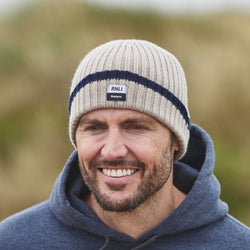 RNLI + Finisterre Tipped Fisherman Beanie Hat, Oat