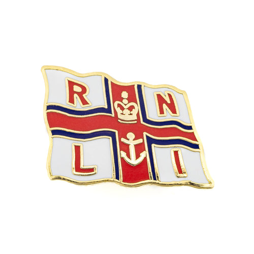 RNLI Flag Lapel Pin Badge, Gold