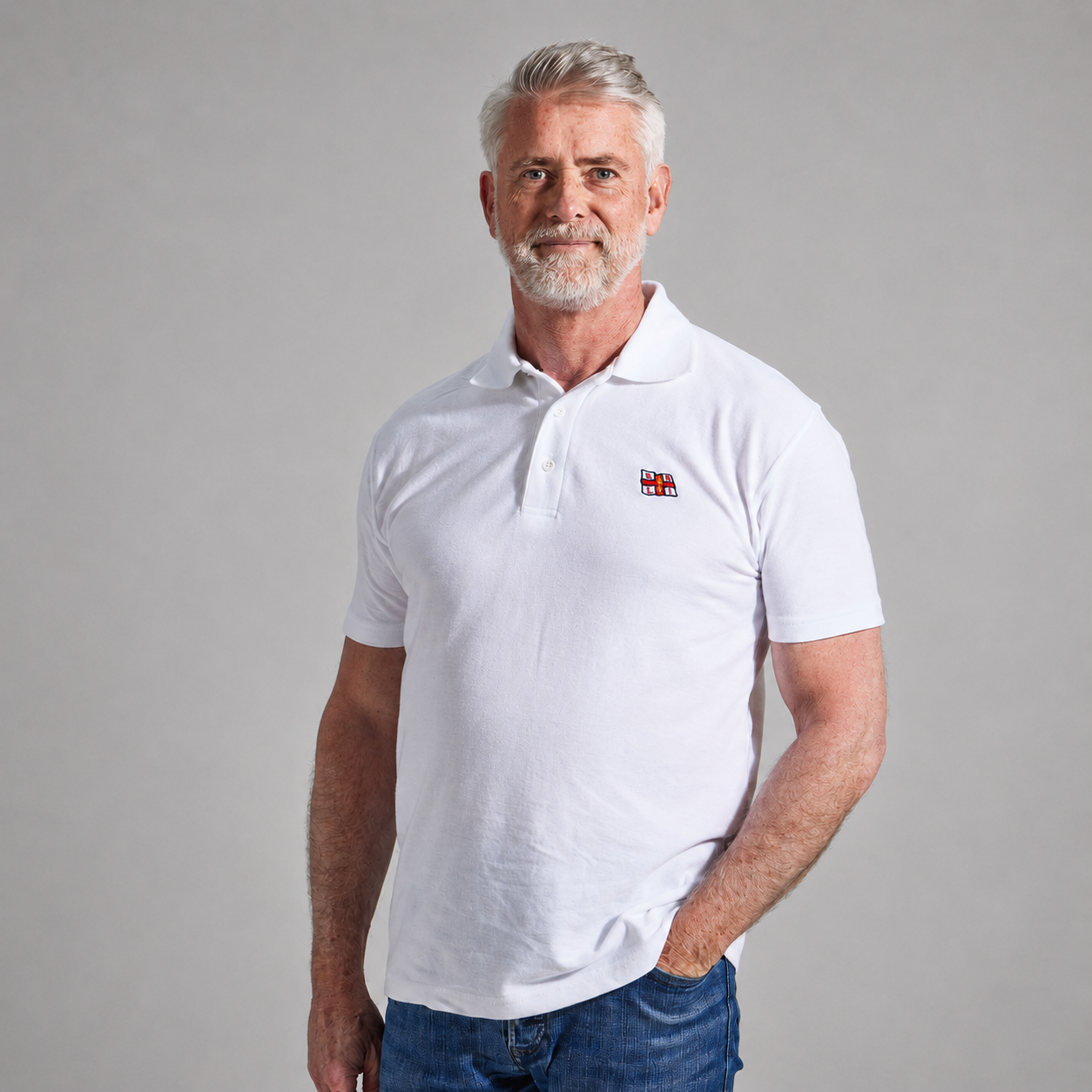 RNLI Flag Polo Shirt, White
