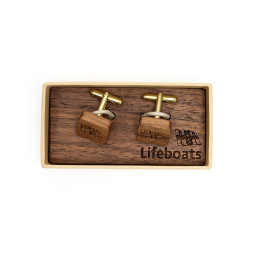 RNLI Flag Wooden Cufflinks