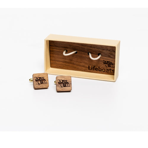 RNLI Flag Wooden Cufflinks
