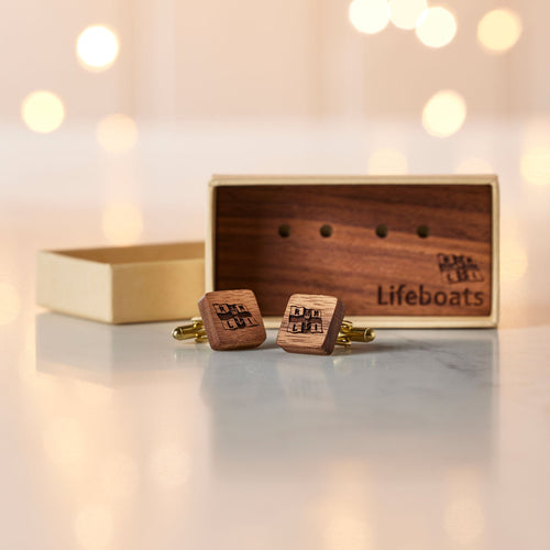 RNLI Flag Wooden Cufflinks