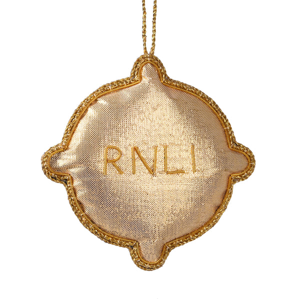 RNLI Gold Embroidered Compass Decoration, Navy