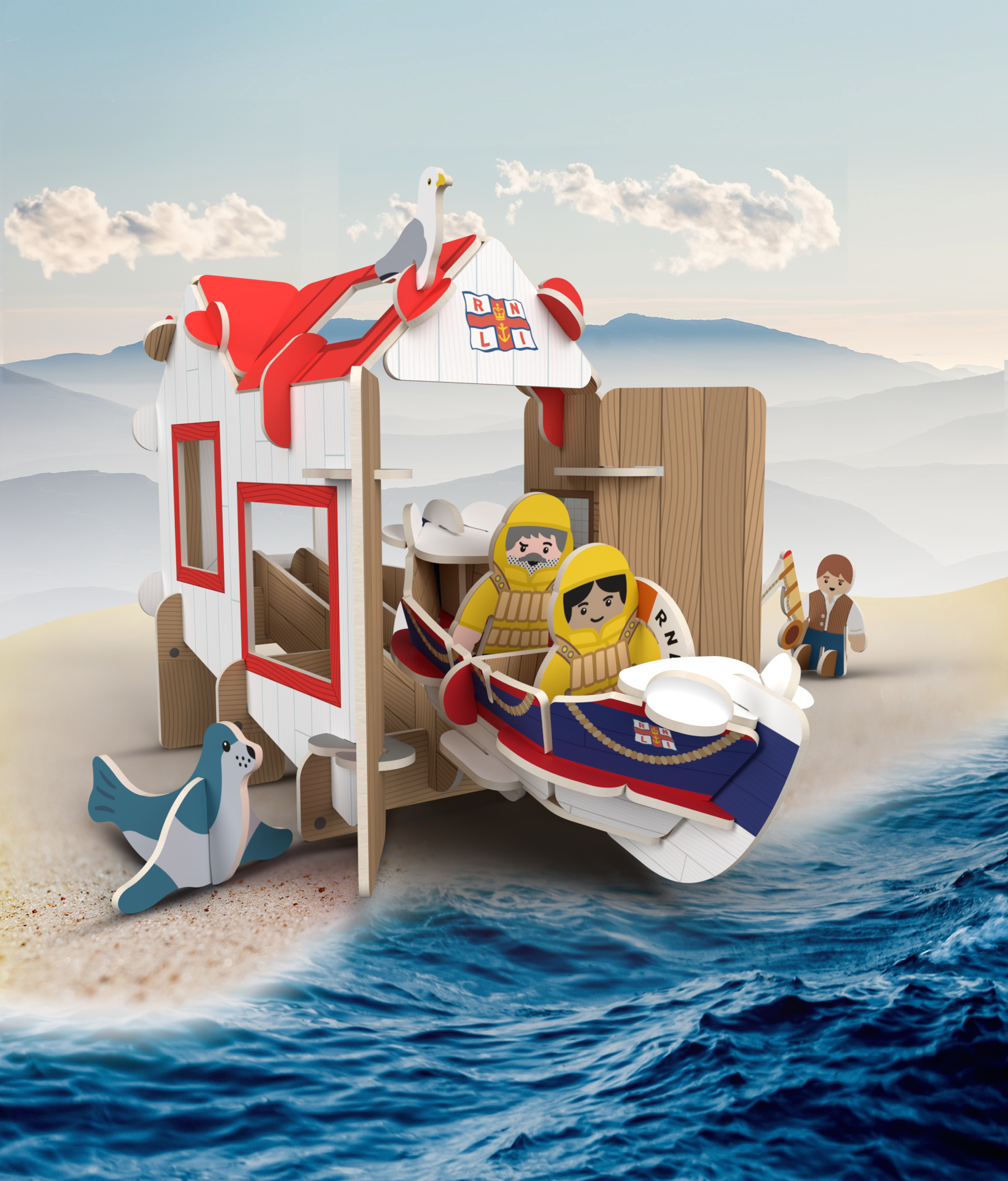 RNLI Lifeboat Station Build & Play Set