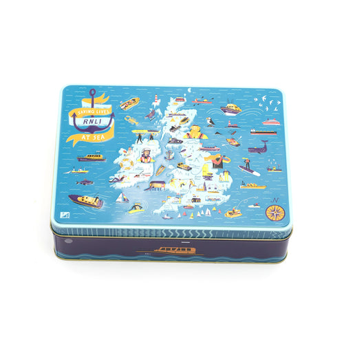 RNLI Icons Map Biscuit Tin
