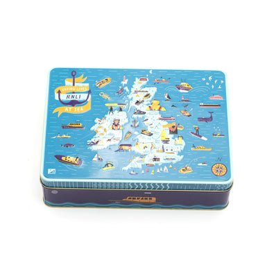RNLI Icons Map Biscuit Tin