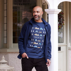 RNLI Land and Sea Christmas Unisex T-shirt, Navy