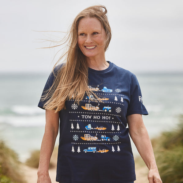 RNLI Land and Sea Christmas Unisex T-shirt, Navy