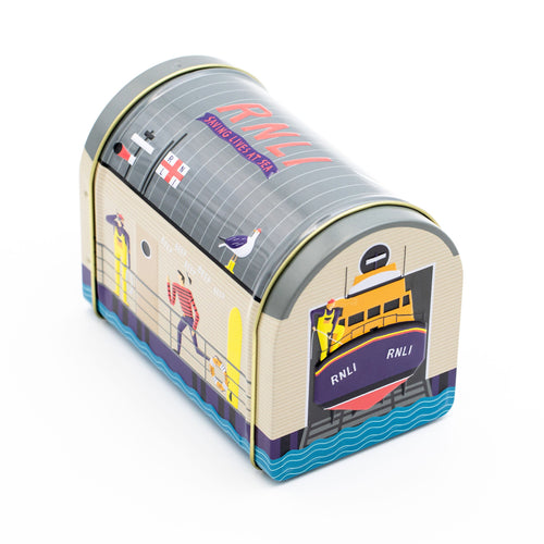 RNLI Lifeboat Station Tube Biscuit Tin