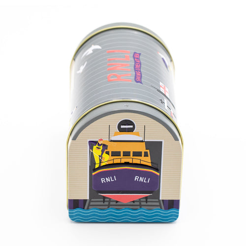 RNLI Lifeboat Station Tube Biscuit Tin