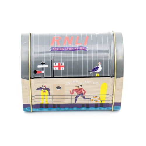 RNLI Lifeboat Station Tube Biscuit Tin