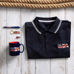 RNLI Membership Tipped Polo Navy