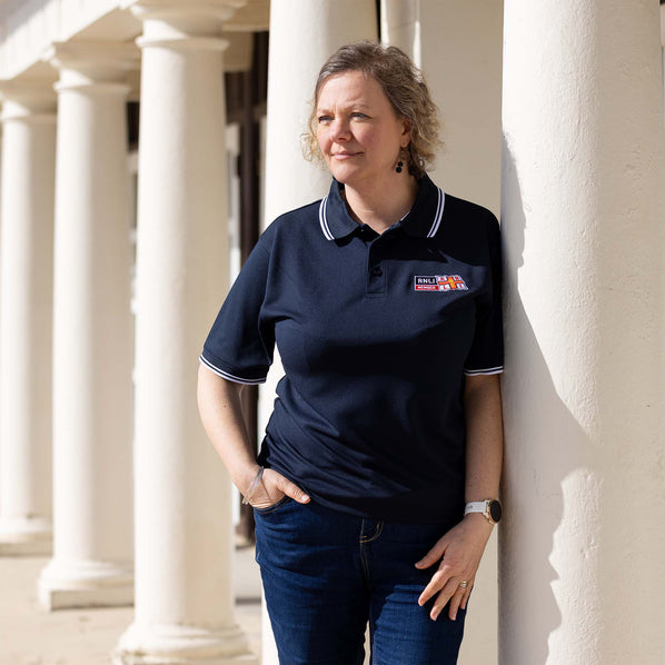 RNLI Membership Tipped Polo Navy