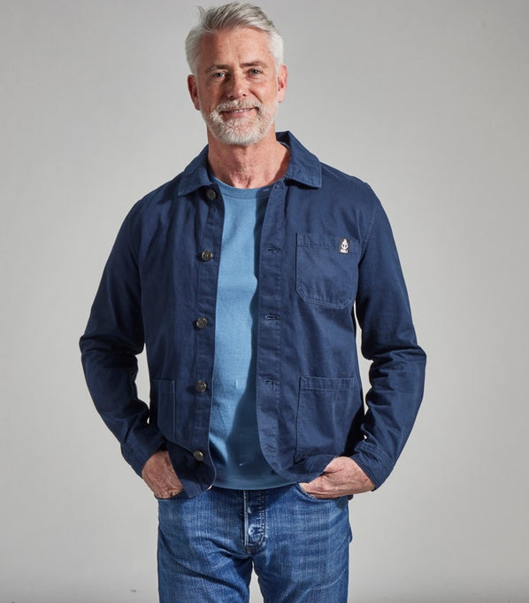 RNLI Men's Organic Cotton Overshirt, Navy