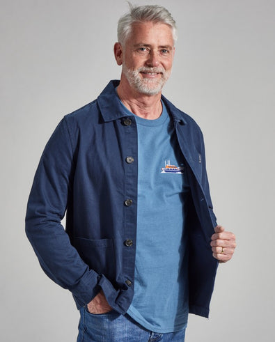 RNLI Men's Organic Cotton Overshirt, Navy