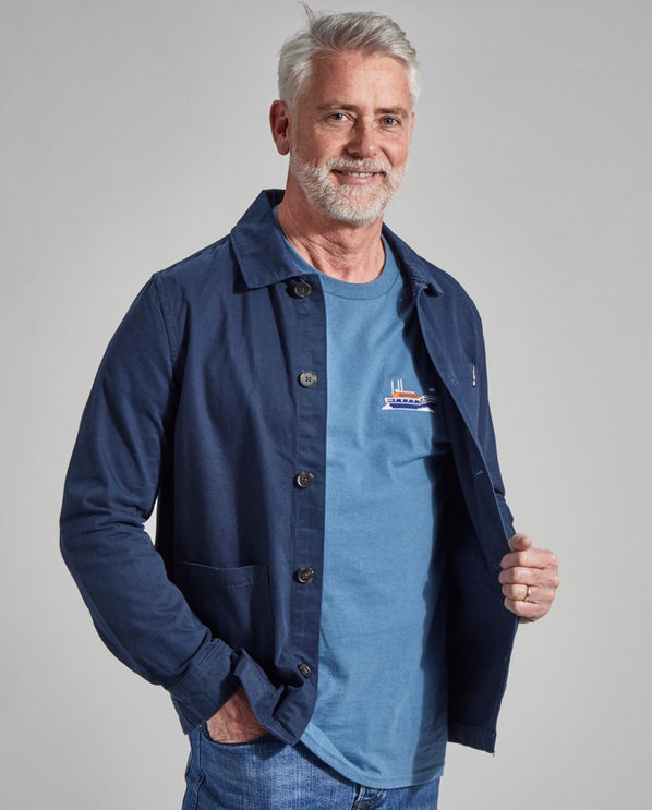 RNLI Men's Organic Cotton Overshirt, Navy