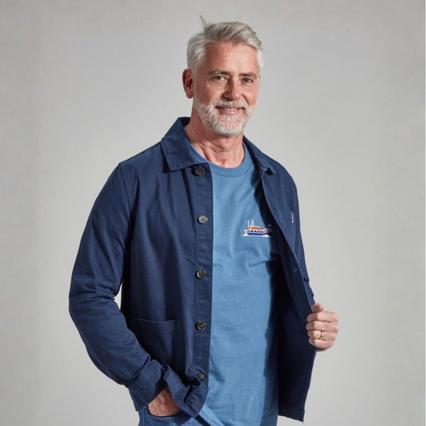 RNLI Men's Organic Cotton Overshirt, Navy