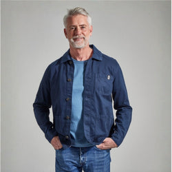 RNLI Men's Organic Cotton Overshirt, Navy