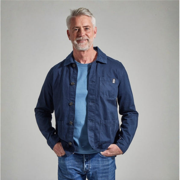RNLI Men's Organic Cotton Overshirt, Navy