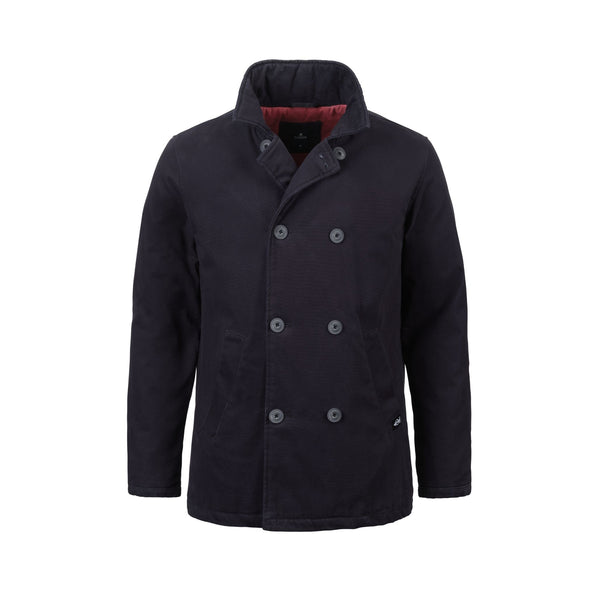 RNLI Men’s Quilted Canvas Pea Coat, Navy