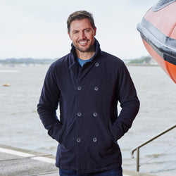 RNLI Men’s Quilted Canvas Pea Coat, Navy