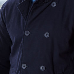 RNLI Men’s Quilted Canvas Pea Coat, Navy
