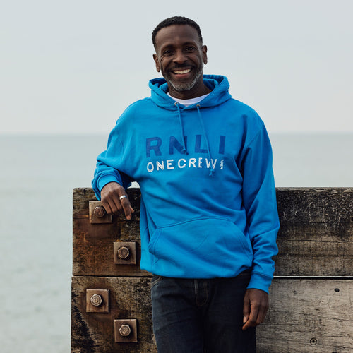 RNLI One Crew Unisex Hoodie, Blue