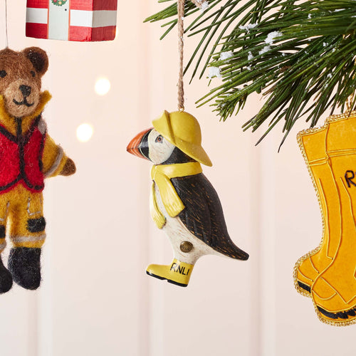 RNLI Puffin DCUK Sou'wester Hanging Decoration