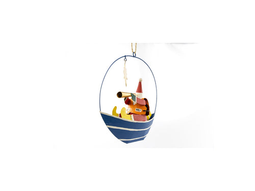 RNLI Santa with a Telescope Decoration