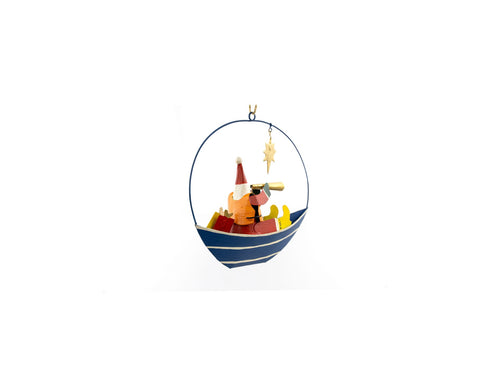 RNLI Santa with a Telescope Decoration