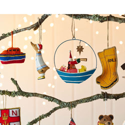 RNLI Santa with a Telescope Decoration