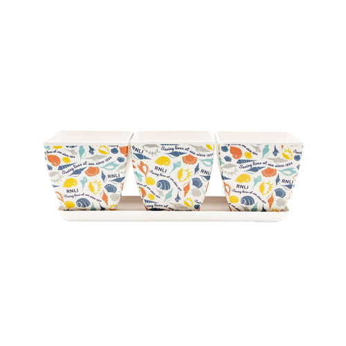 RNLI Shells Bamboo Pots, Set of 3