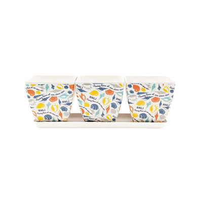 RNLI Shells Bamboo Pots, Set of 3