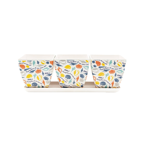 RNLI Shells Bamboo Pots, Set of 3