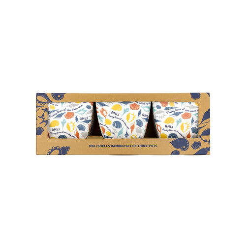 RNLI Shells Bamboo Pots, Set of 3