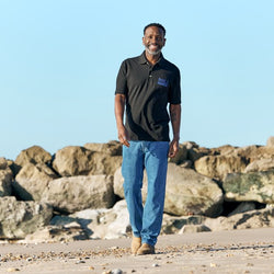 RNLI Since 1824 Mens Polo Shirt, Black
