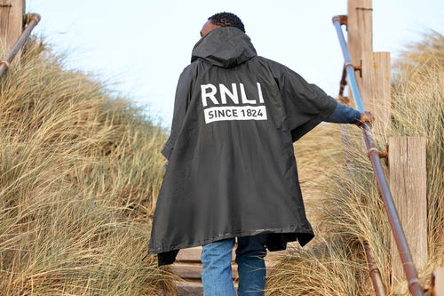 RNLI Since 1824 Reusable Poncho Black