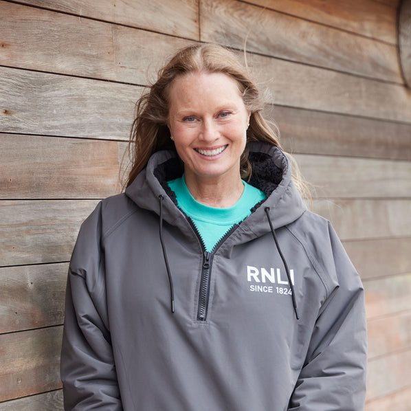 RNLI Since 1824 Unisex Waterproof Fleece Hoodie, Grey
