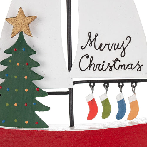 RNLI Standing Sailboat and Tree Decoration